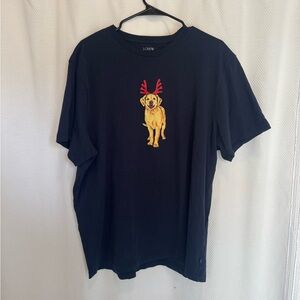 J.Crew Navy Golden Retriever Christmas T-Shirt